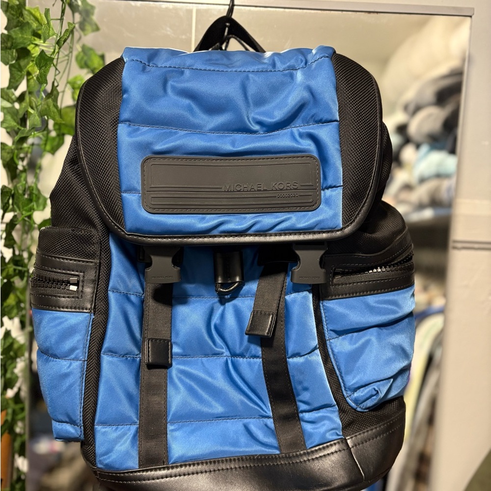Michael Kors Blue and Black Sporty Backpack